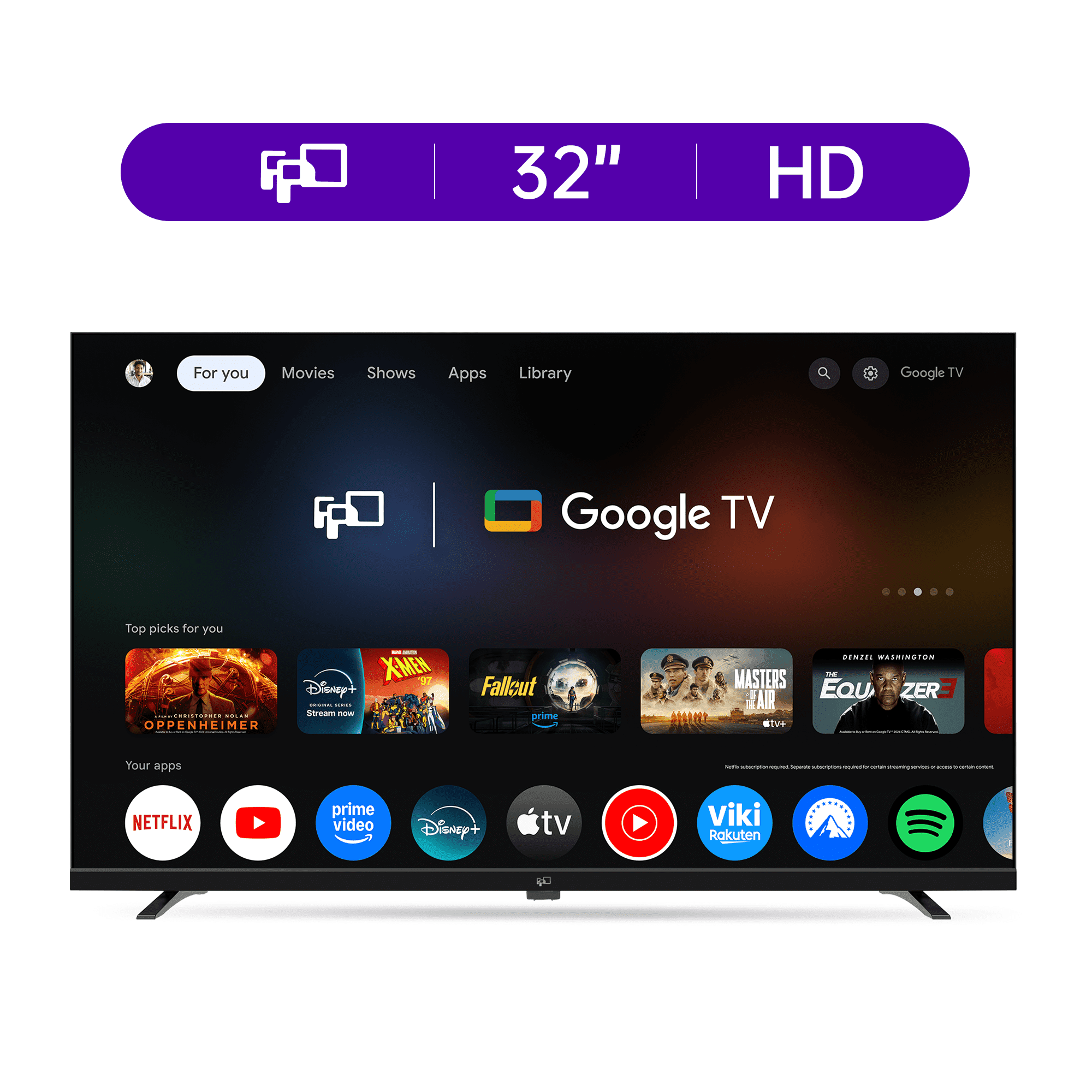 テレビ GoogleTV 32V 720P HD Palette FPD 32V型 チューナーレス 720P Google TV | HDR10・Dolby Audio・音声