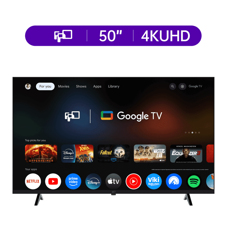 FPD 50-inch 4K UHD HDR10+ Smart TV with Google TV - Voice Control