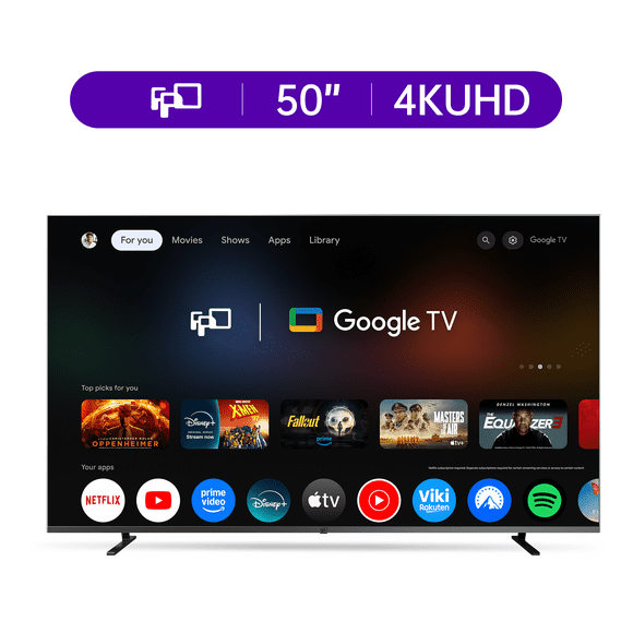 FPD 50-inch 4K UHD HDR10+ Smart TV with Google TV - Dolby Vision, Dolby Atmos, Ultra-Flat LED Television, Canvas Series CG50-C3