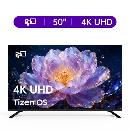FPD 50-inch Smart TV, 4K UHD Compatible with Samsung TV Plus, Smartthings Built in Gaming Hub, Dolby Audio, Hdr10, Voice Control, Flat Television with Miracast
