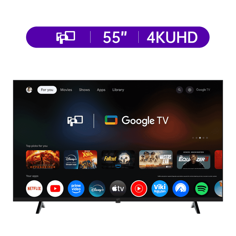 FPD 55-inch 4K UHD HDR10+ Smart TV with Google TV - Voice Control