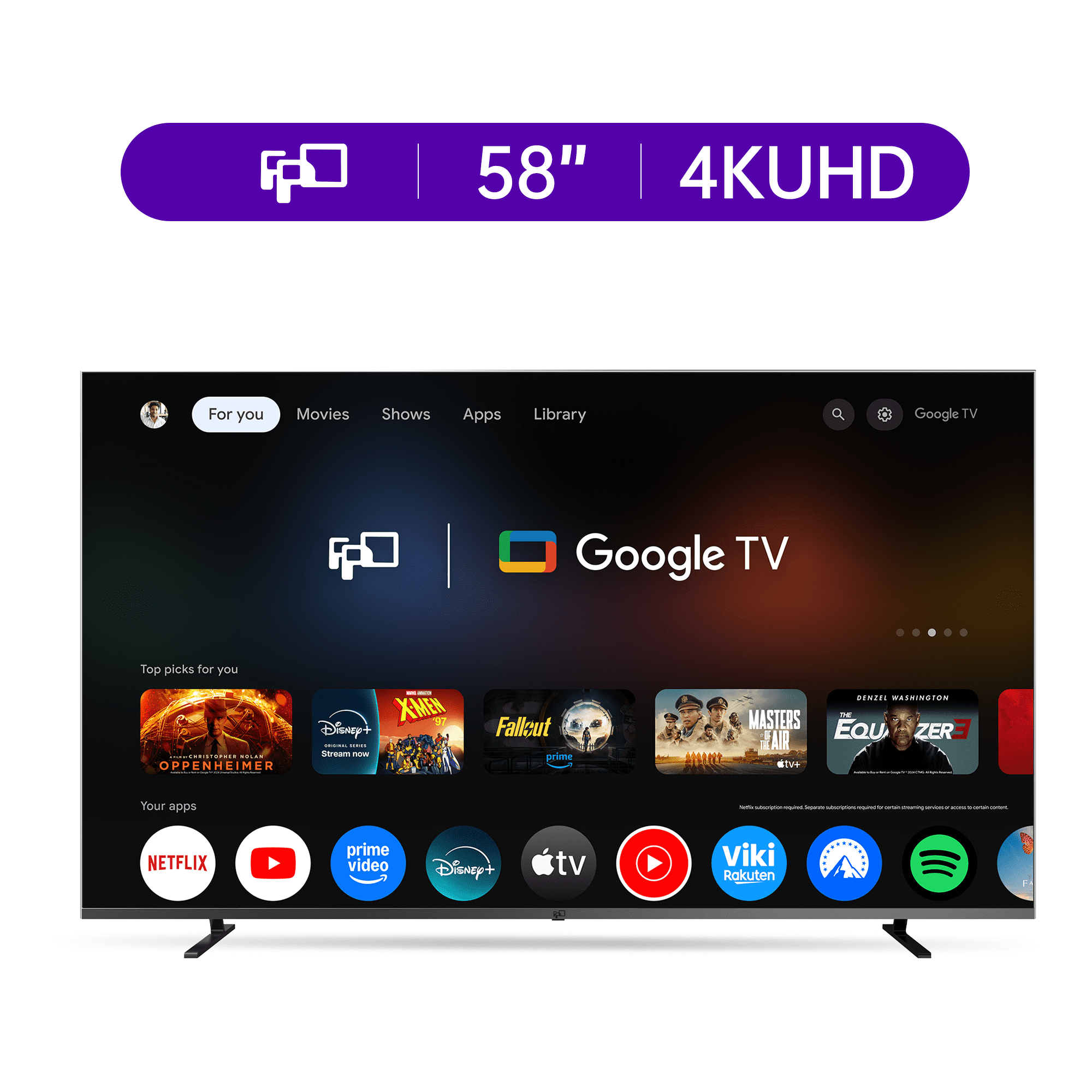 FPD 58-inch Smart TV, 4K UHD Google TV with Google Play Built-in FPD 58-inch Smart TV, 4K UHD Google TV with Google Play Built-in