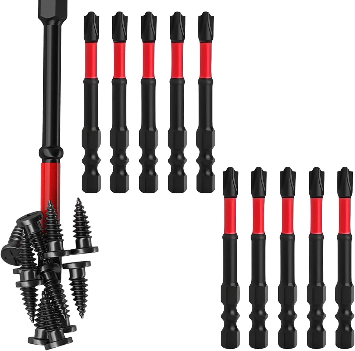 FPH2 Impact Screwdriver Bit Set for Electricians,Fph2 Screwdriver,S2 Steel 65mm & 110mm,1/4 Inch Hex Shank Magnetic Cross Slot Screw Driver Drill Bits Used on Circuit Breakers