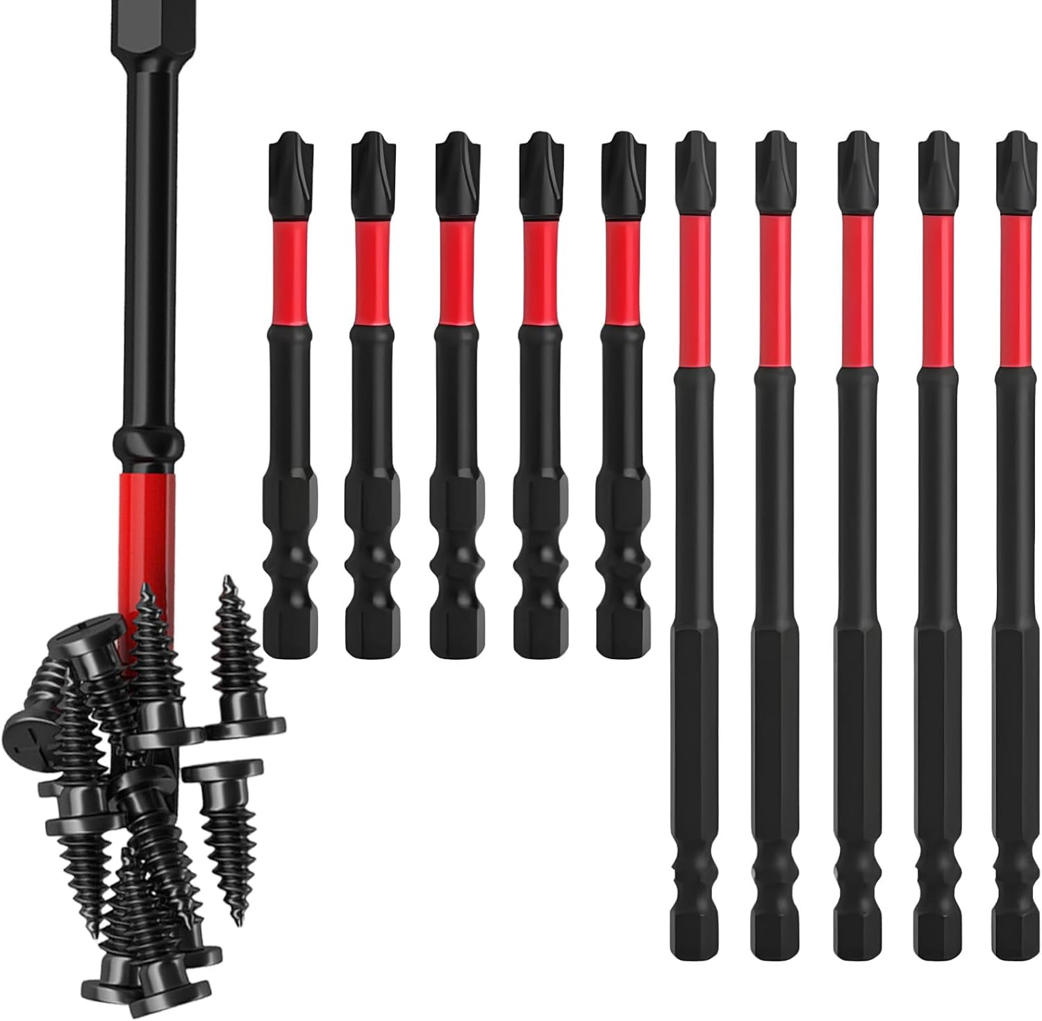FPH2 Impact Screwdriver Bit Set for Electricians,Fph2 Screwdriver,S2 Steel 65mm & 110mm,1/4 Inch Hex Shank Magnetic Cross Slot Screw Driver Drill Bits Used on Circuit Breakers