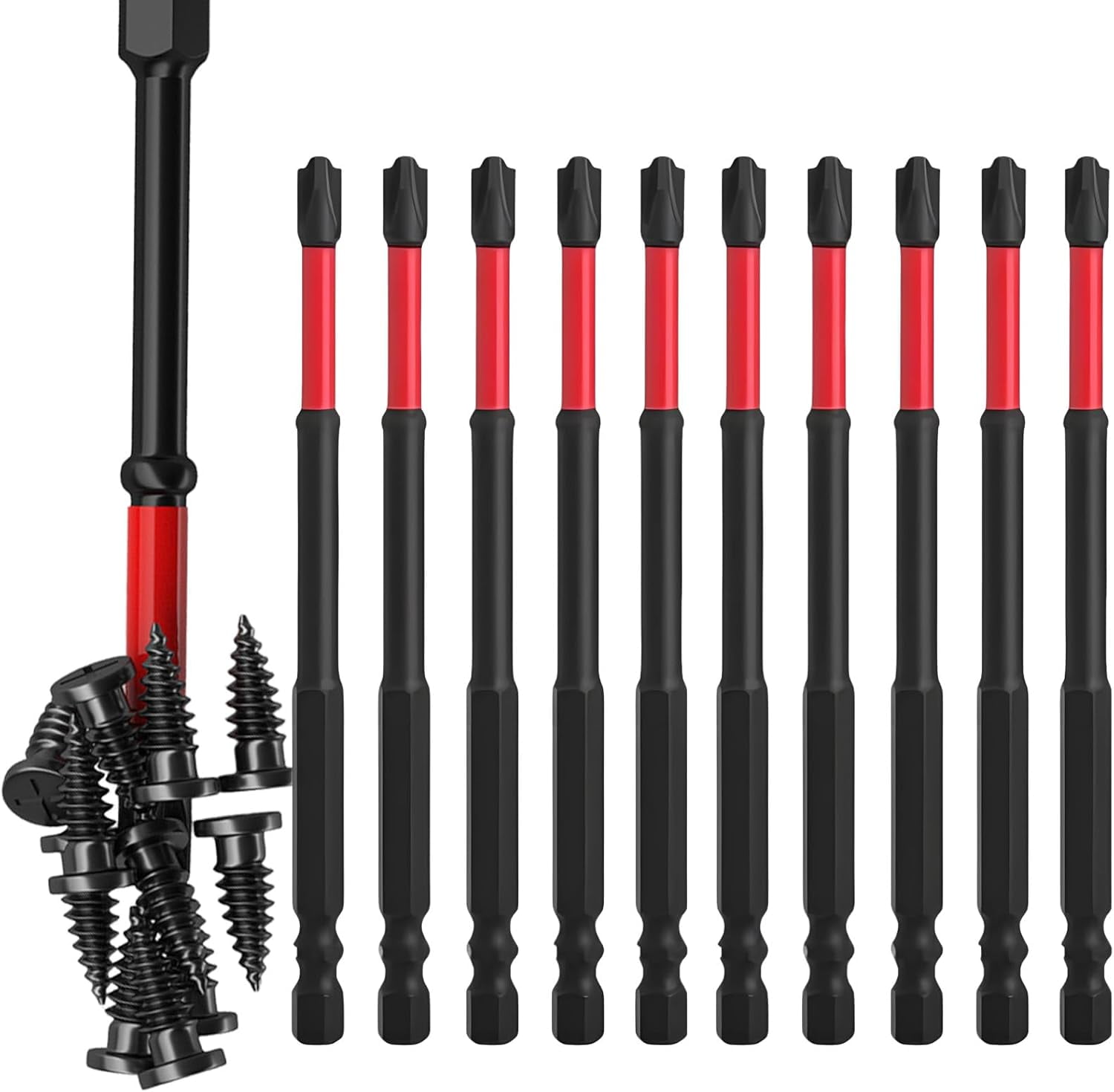 FPH2 Impact Screwdriver Bit Set for Electricians,Fph2 Screwdriver,S2 Steel 65mm & 110mm,1/4 Inch Hex Shank Magnetic Cross Slot Screw Driver Drill Bits Used on Circuit Breakers