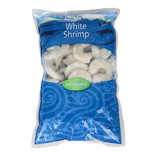 FPI Raw Peeled Deveined Tail Off White Shrimp 21 to 25 Count, 2 Pound