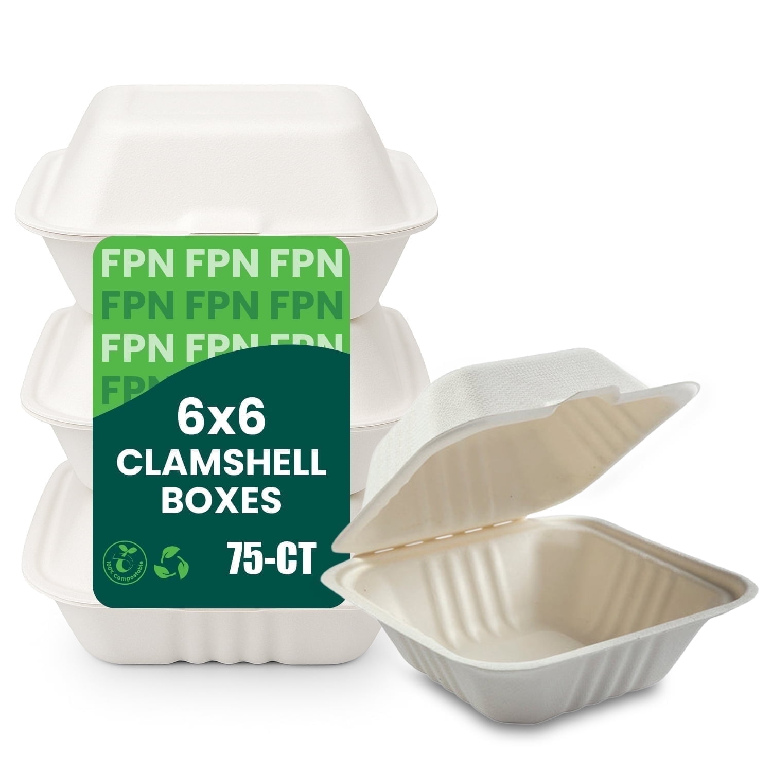 FPN Compostable Paper Clamshell Takeout Boxes – Eco-Friendly ...