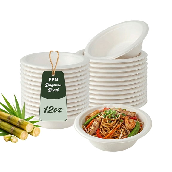12 OZ Compostable Paper Bowls, Bagasse Bowls - Walmart.com