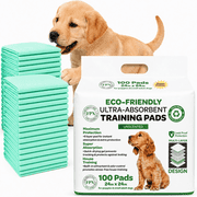 FPN Dog Pee Pads Rugular 24"x24" ECO Green Small Disposable Puppy Training Pads Made with Recycled Plastic for Dogs, Puppies & Indoor Potty Training