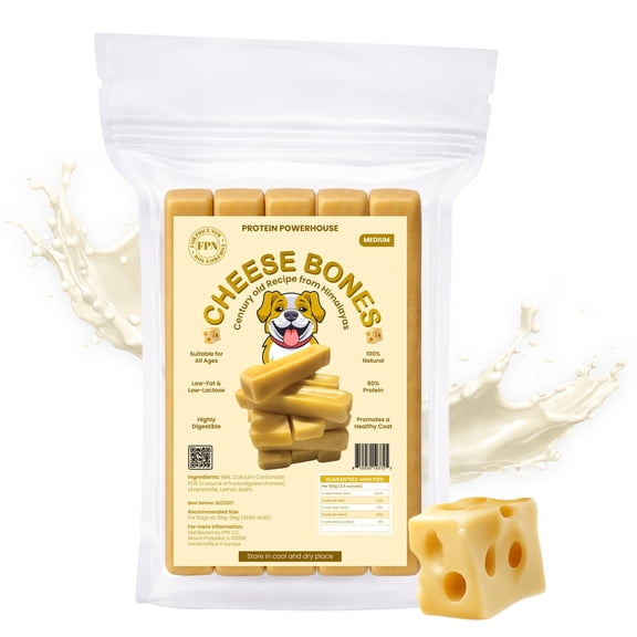 FPN Himalayan Cheese Bones for Dogs Cow Milk Dental Chew Long Lasting Dog Treat (Medium)