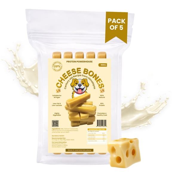 FPN Himalayan Cheese Bones for Dogs Cow Milk Dental Chew Long Lasting Dog Treat (Small)