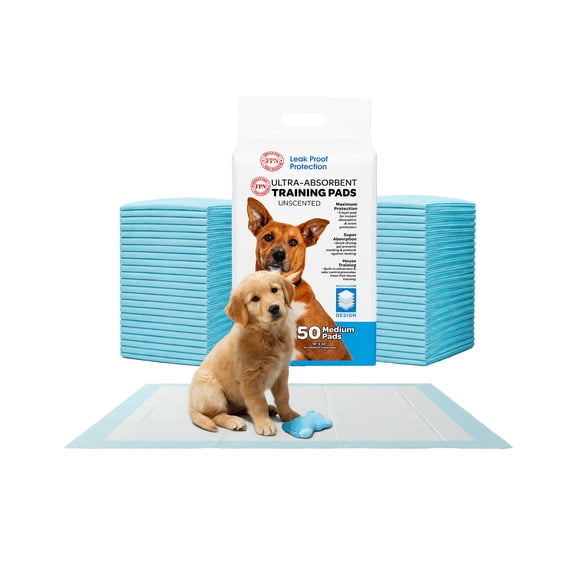 FPN Pet Training Pads 18x24 Inch, 50-Pack - Ultra-Absorbent, Leak-Proof, Fast-Drying, 5-Layer Protection, Anti-Slip, Odor Control for Dogs, Cats - Ideal for All Pets (50, 18x24 in - Medium)