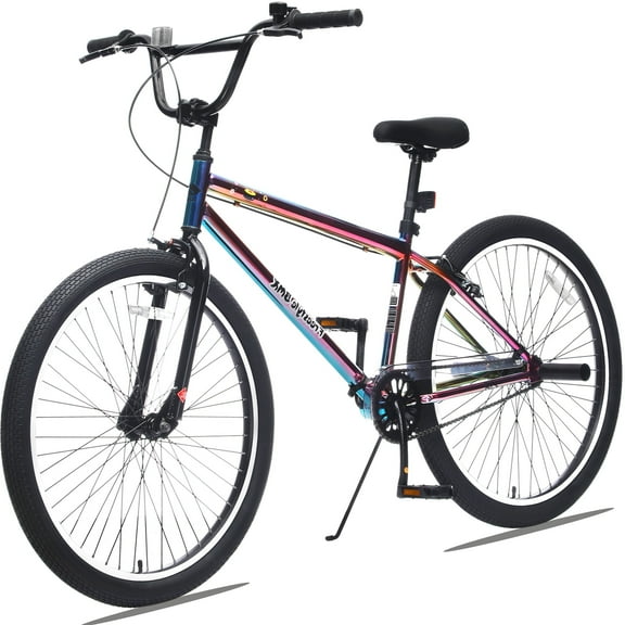 POVANLI 26 Inch BMX Bike with Disc Brakes, Single Speed, 15 Inch Frame