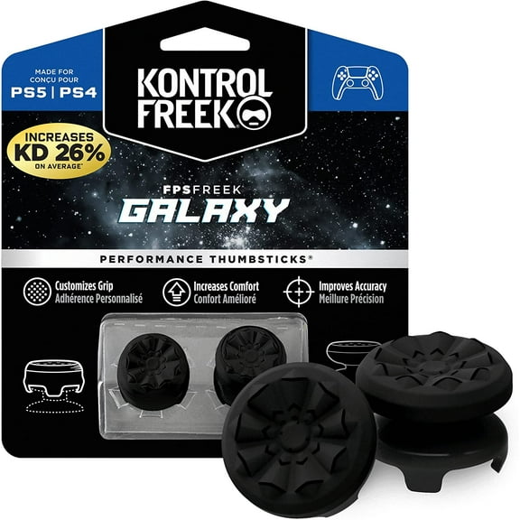 FPS Freek Galaxy Black for PlayStation 4 (PS4) and 5 (PS5) | Performance Thumbsticks 1 High-Rise, Mid-Rise (Limited Edition)