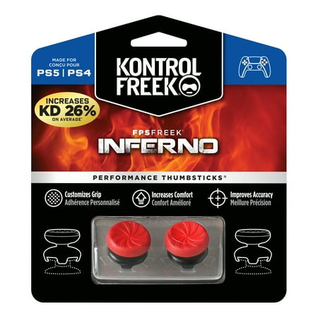 KontrolFreek - FPS Freek Inferno 4 Prong Performance Thumbsticks for PS5 and PS4 - Red