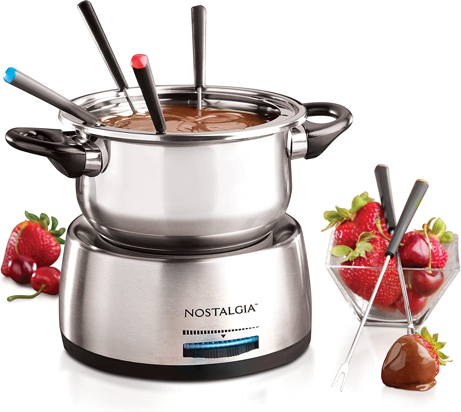 Mini Stainless Steel Fondue Pot Set Cheese Chocolate Fondue 6 Dipping Forks  And Removable Pot Melts