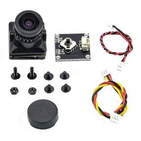 FPV Camera HD 1500TVL 2.1MM Wide Angle with OSD Adjustment Board for FPV RC Racing Drone Accessories,Black