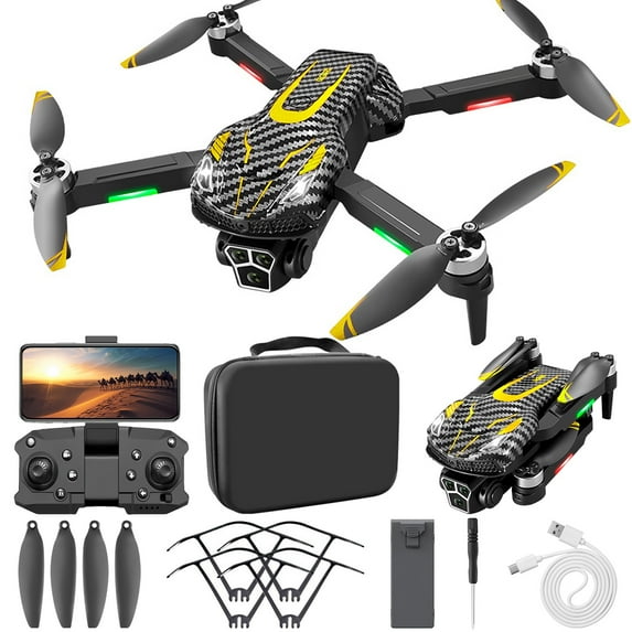 FPV Drone 1080P with Dual Camera, WiFi FPV, Altitude Hold, Headless Mode, Follow Me, 3-Speed Gears, 360° Flip, Spare Blades & Bag for Beginners Adults
