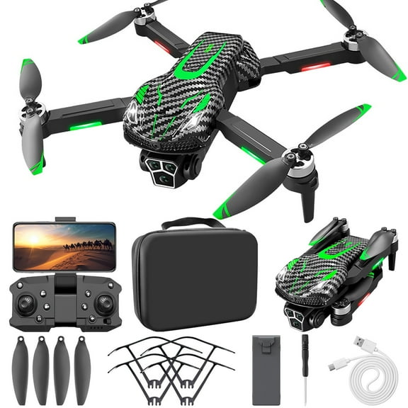 FPV Drone 1080P with Dual Camera, WiFi FPV, Altitude Hold, Headless Mode, Follow Me, 3-Speed Gears, 360° Flip, Spare Blades & Bag for Beginners Adults