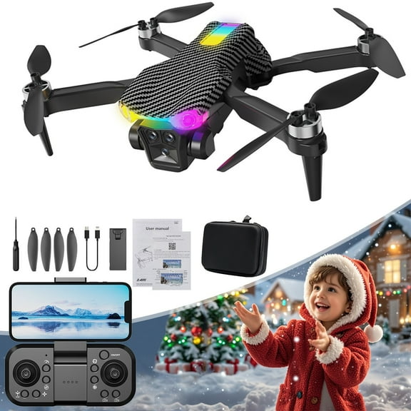 FPV Drone with Brushless Motor, Altitude Hold & Obstacle Avoidance, WiFi HD Camera, Cool LED Lights, 3-Speed Modes, Gesture Control, 360° Flip, 13 Min Flight, Under 0.55lb