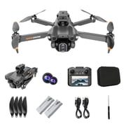 Fpv Drone with Camera 1080P for Adults, 4.3" Screen on Remote Controller, Easy Fly Quadcopter with Obstacle Avoidance, Carrying Case & 2 Batteries, Gifts for Beginners