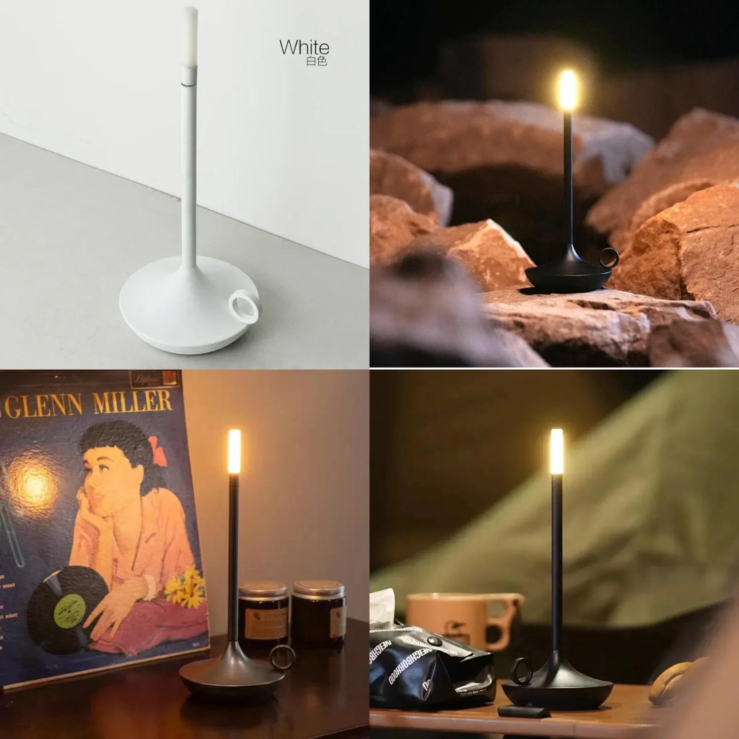 FPWNGL Innovative  Portable  Rechargeable Touch Table Lamp for Bedroom Desk Night Lighting - Cordless Atmosphere Lamp with USB-C Power - Perfect for Camping  Wireless Candle Alternative.
