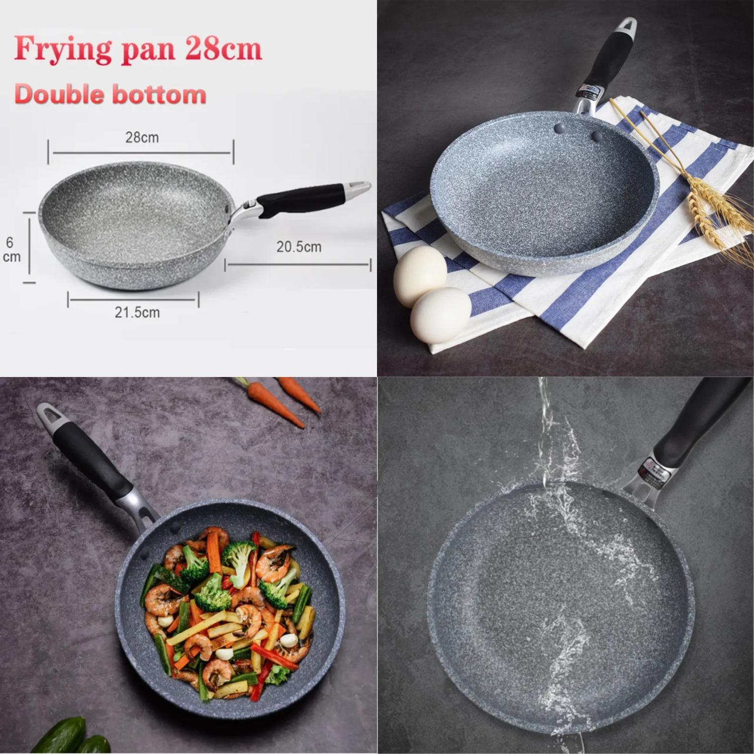 FPWNGL Non-stick Frying Pan Set for Gas Stove - 20cm  24cm  26cm  28cm Skillet with Induction Cooker Compatibility - Durable Cauldron for Pancakes and Eggs