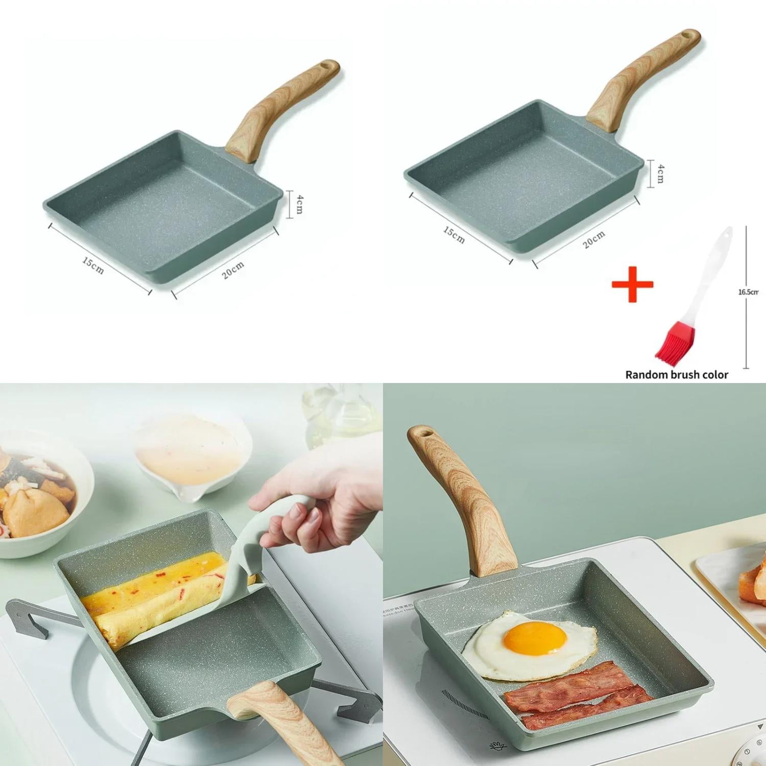 FPWNGL Non-stick Japanese Tamagoyaki Frying Pan with Flat Bottom for ...