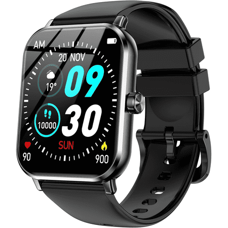 FPZMIU 1.83" Display Smart Watch, High-Definition Fitness Watch with Always-On Touchscreen for Men Women, Black