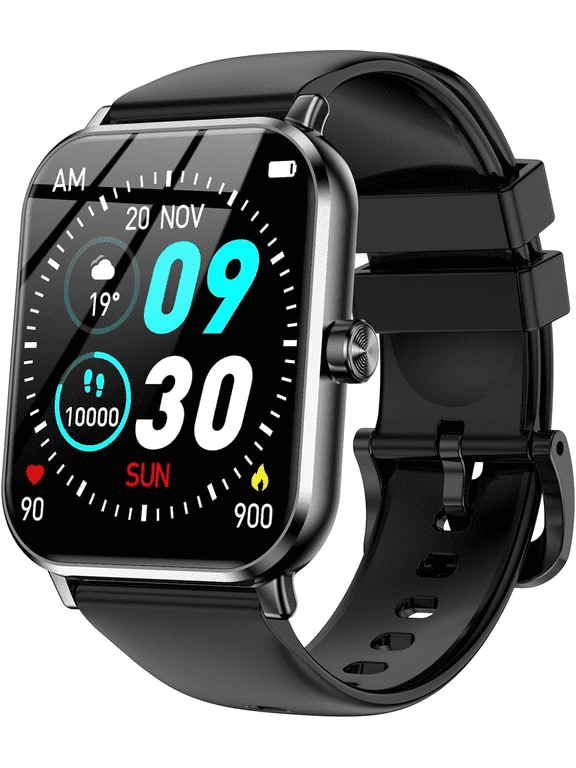 1.83" Display Smart Watch, High-Definition Fitness Watch with Always-On Touchscreen for Men Women, Black