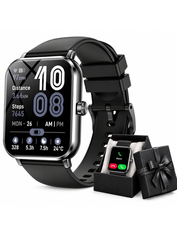 Smart Watch, 1.83" HD Touch Fitness Tracker with Bluetooth Calls, 140+ Sport Modes, IP68 Waterproof, Smartwatch Compatible with Android and IPhone, Black