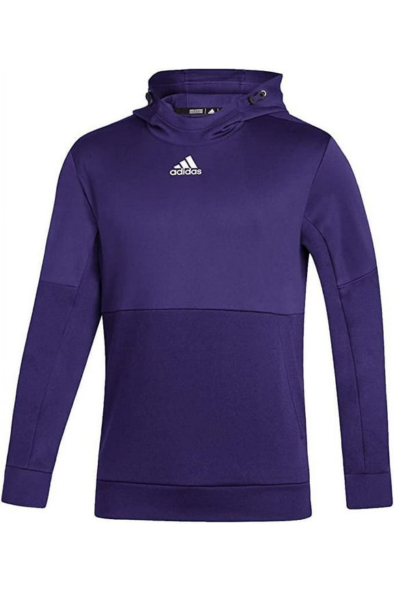 FQ0158 Adidas Men's Team Issue Training Pullover Hoodie Team Purple/White S