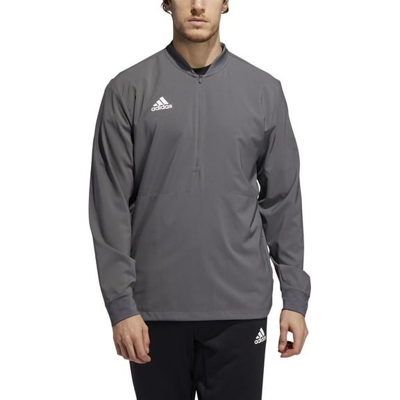FQ1748 Adidas Long Sleeve 1/4 Zip Top Men's Casual Grey Five/White L