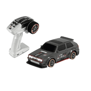 FQD62 1/64 Scale 2.4G Full Proportional Drift 4WD RC Car with Gyro, LED Lights, Dual Velocity & Magnetic Charging, Desktop Racing Remote Control Cars for Adults, Gray