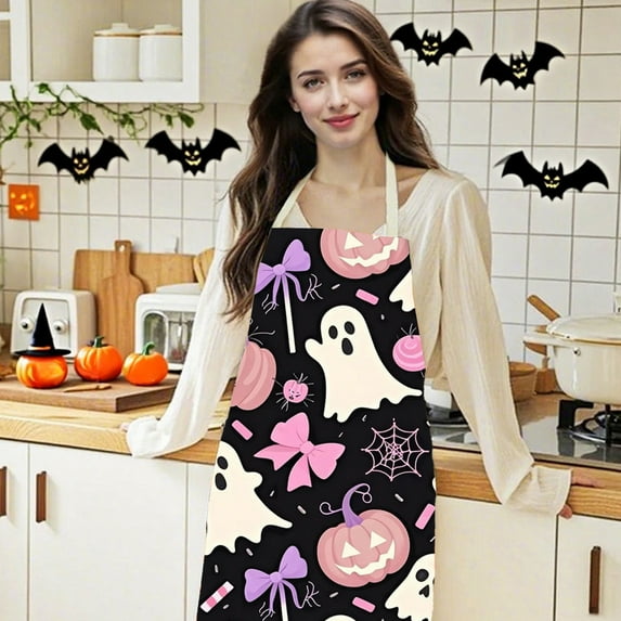 FQNRM Upgraded Halloween Apron Holiday Horror Mood Decorative Apron Home Dirt Resistive Apron O