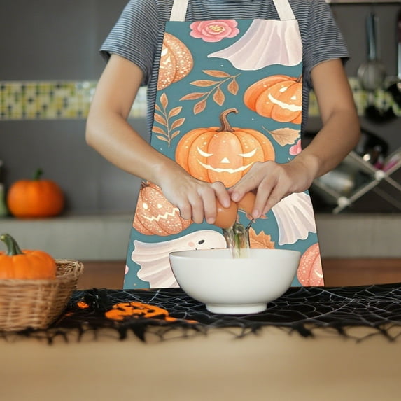 FQNRM Upgraded Halloween Apron Holiday Horror Mood Decorative Apron Home Dirt Resistive Apron Q