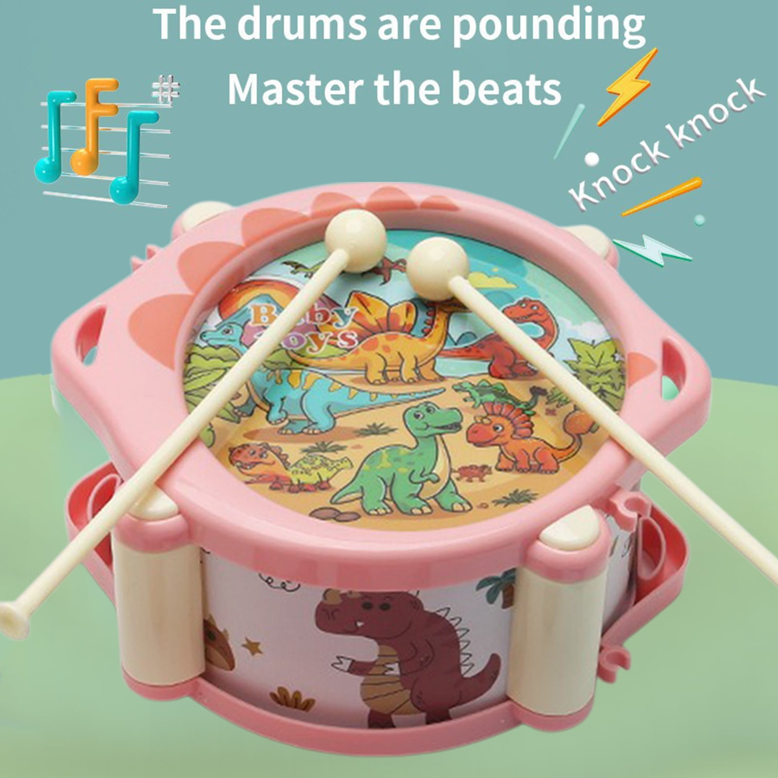 FQNRM Upgraded Musical Toy Set Hand Pat Drum Rattle Trumpet Early ...