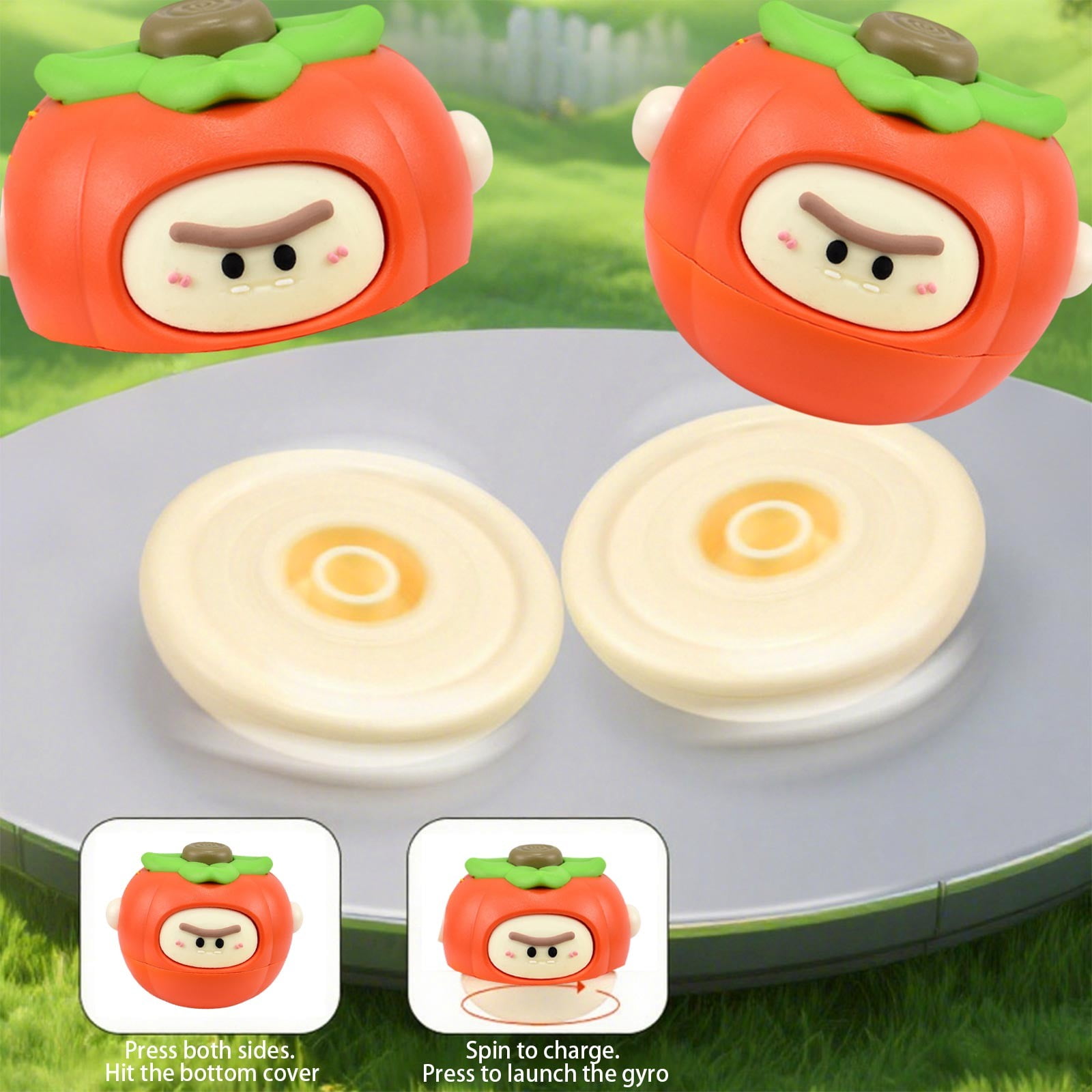FQNRM Upgraded Novelty Fruit Pendant Gyroscope Spinning Battle Game ...