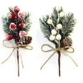 thumbnail image 1 of FQQWEE 20PCS Artificial Christmas Picks with Berries Pinecone Faux Assorted Red Berry Picks Stems Branches for Xmas Floral Arrangement Wreath Winter Holiday Crafts Decor (10PCS Red+10PCS White), 1 of 7