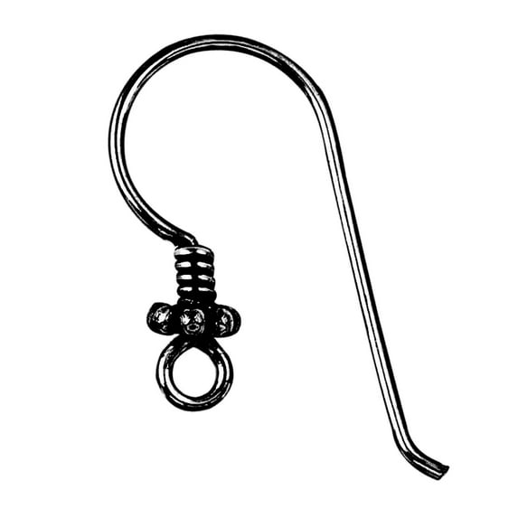 FR-108 Black Rhodium Overlay Earwire