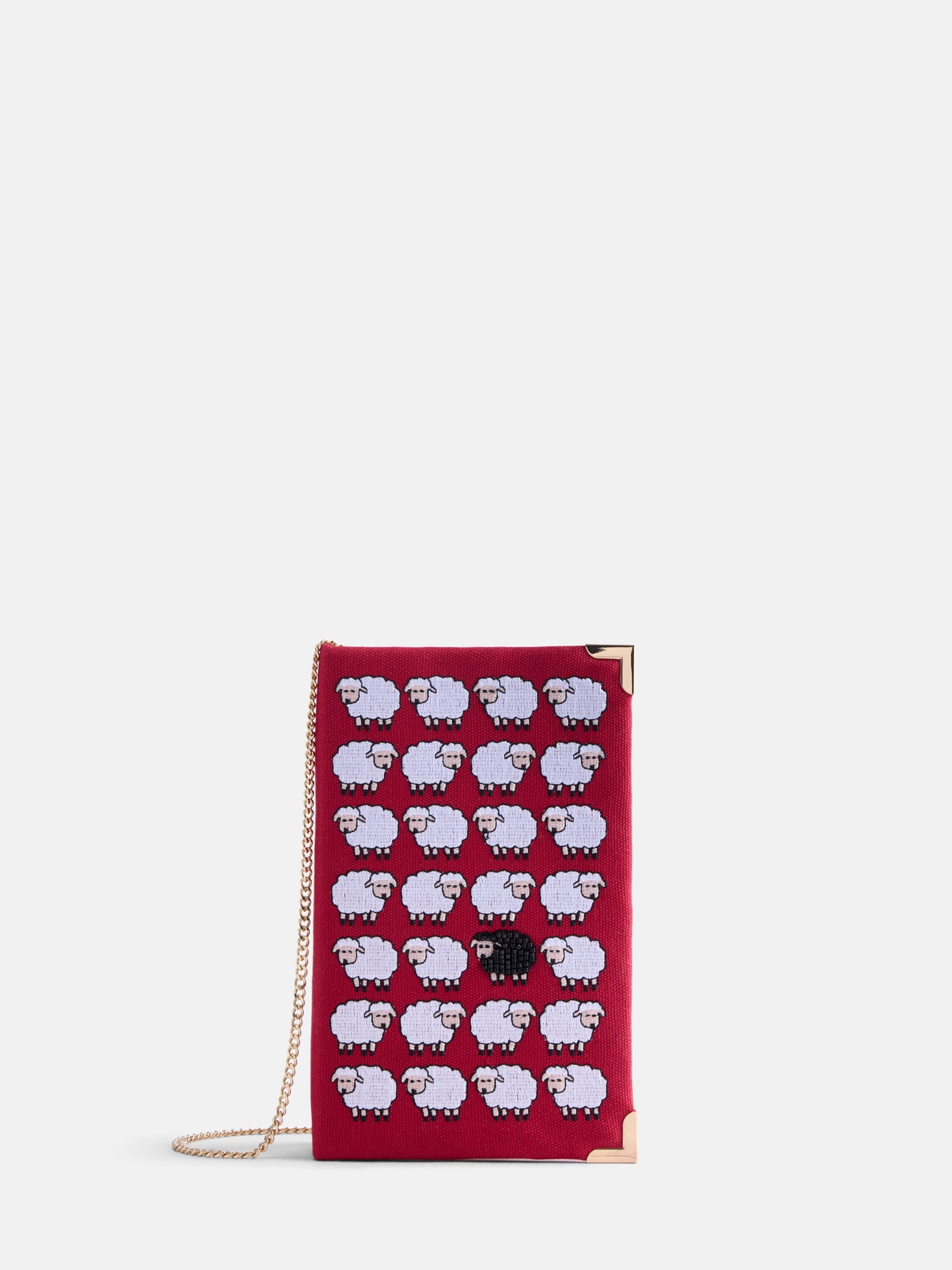 Free Assembly Women's Sheep Crossbody, Red