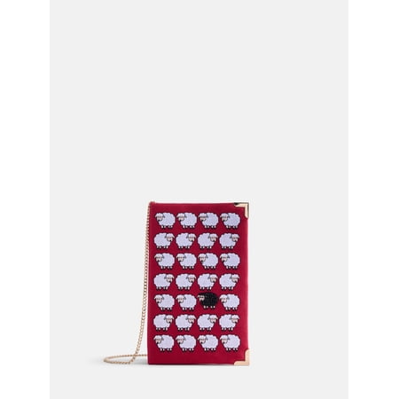 Free Assembly Women's Sheep Crossbody, Red