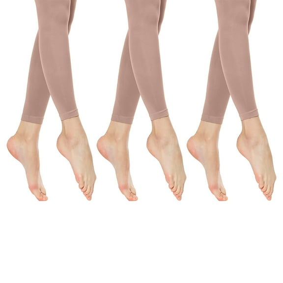 FR DUVAL Women's Nylon & Spandex Footless Tights, 3-Pack