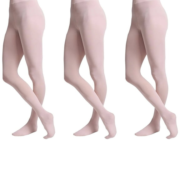 FR DUVAL Children's Nylon & Spandex Footed Dance Tights, 3-Pack