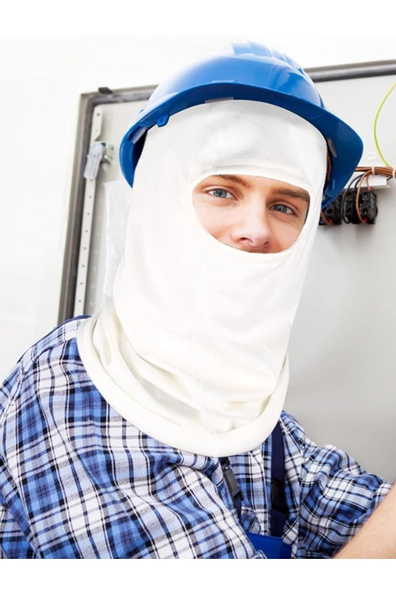 FR Face Mask for Men Fire Resistant Balaclava Welding Head Cover, Cotton Full Face Hood & Neck Protector