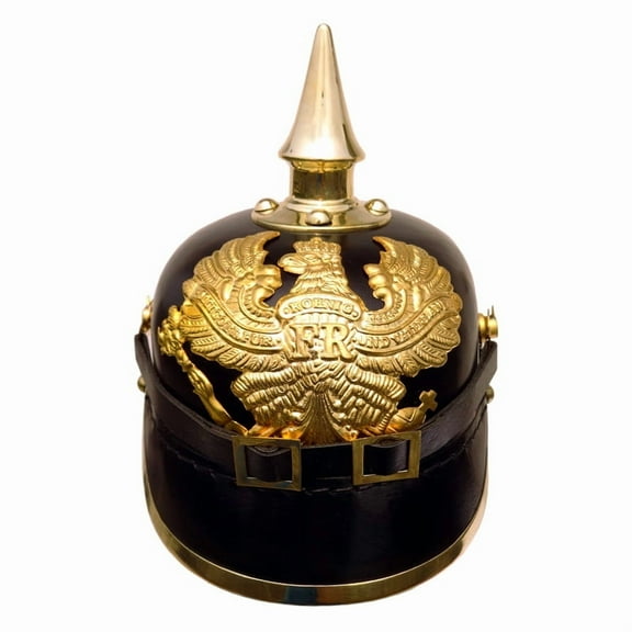 FR German Pickelhaube Leather Helmet Imperial Officer Prussian Spiked Helm