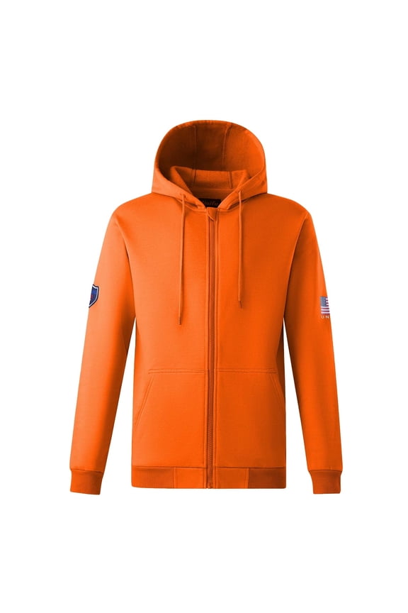 FR Shirts for Men Flame Resistant Zipper 12OZ Heavy Weight Long Sleeve Fleece 100% C NFPA2112/CAT2 Hooded Sweatshirt