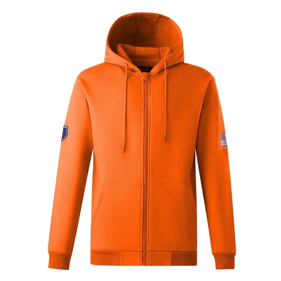 UNIFU FR Shirts for Men Flame Resistant Zipper 12OZ Heavy Weight Long Sleeve Fleece 100% C NFPA2112/CAT2 Hooded Sweatshirt