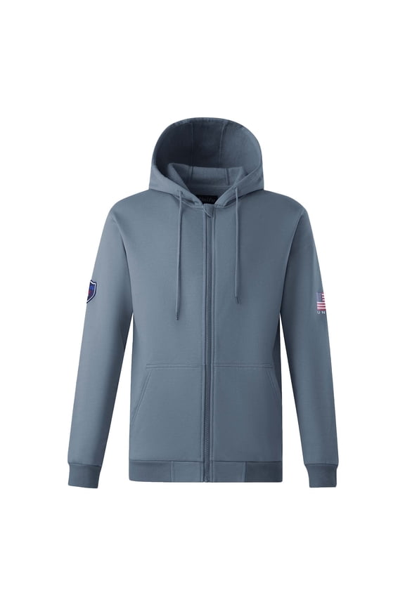 FR Shirts for Men Flame Resistant Zipper 12OZ Heavy Weight Long Sleeve Fleece 100% C NFPA2112/CAT2 Hooded Sweatshirt