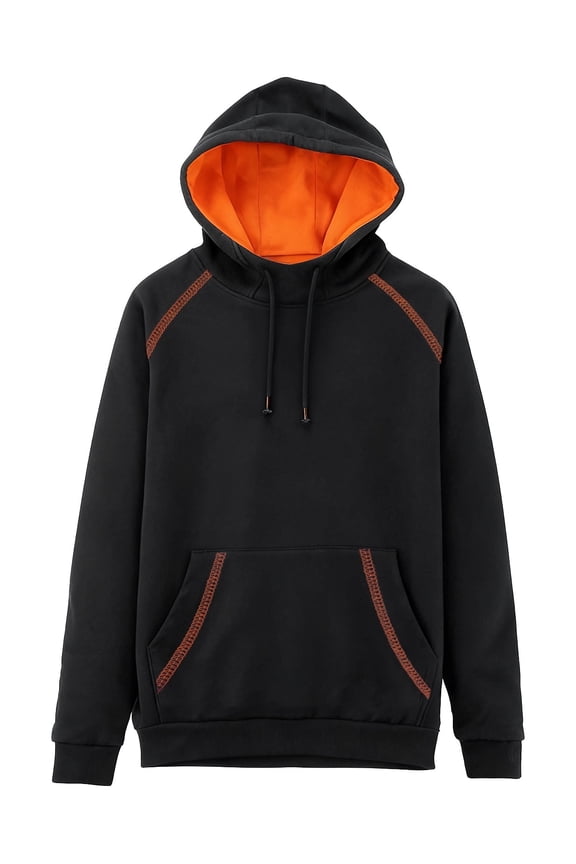 FR Hoodies for Men Pullover, 7.5oz Lightweight Flame Resistant Sweatshirt, NFPA 2112 CAT2 Long Sleeve Welding Work Shirt Black XL